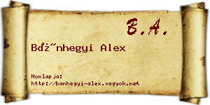 Bánhegyi Alex névjegykártya