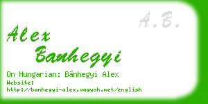 alex banhegyi business card