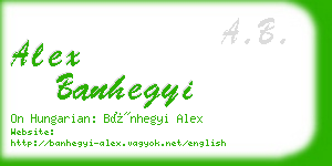 alex banhegyi business card